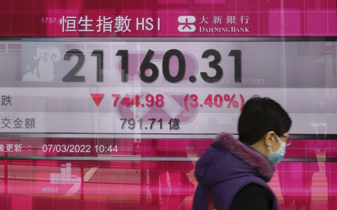 Brent crude up $10, shares sink as Ukraine conflict deepens