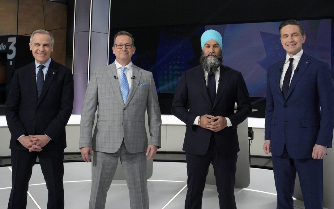 Carney, Poilievre align on pipelines as Trump and trade loom over French debate